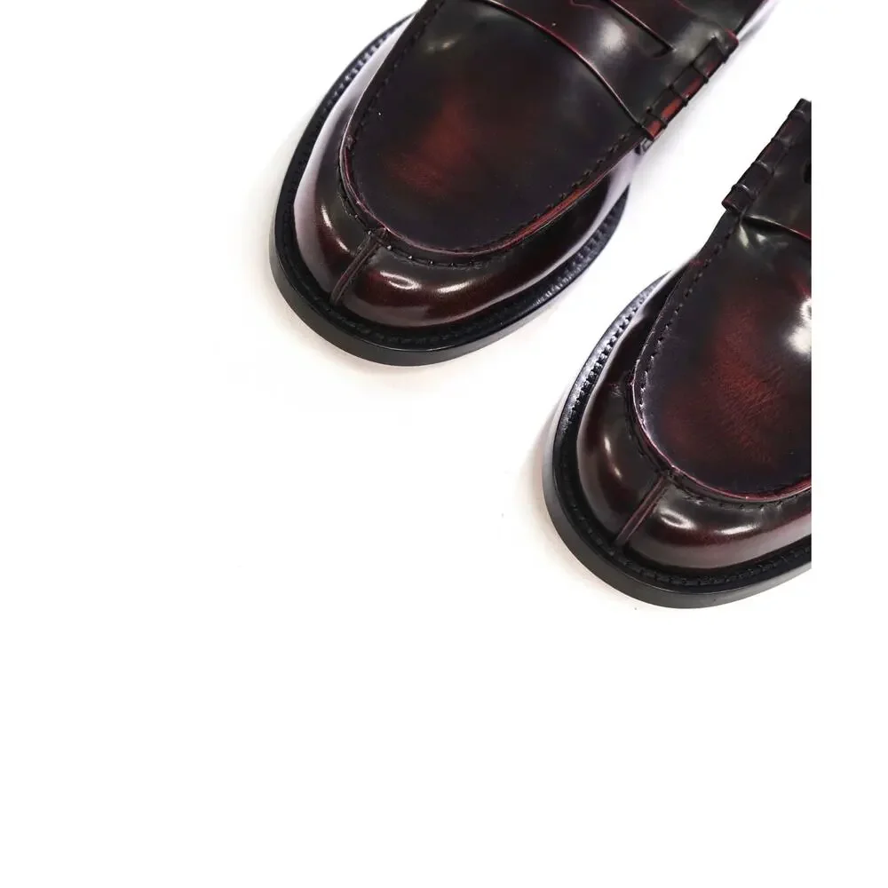 $925 TOD'S - Burgundy Leather Penny Loafers - US 8 (7UK)